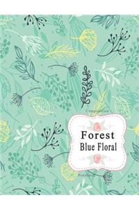 Composition Notebook Forest Blue Floral