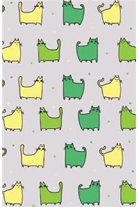 Journal Notebook For Cat Lovers - Funny Cat Pattern Greenies
