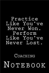 Practice Like You've Never Won. Perform Like You've Never Lost.