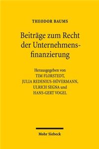 Beitrage Zum Recht Der Unternehmensfinanzierung