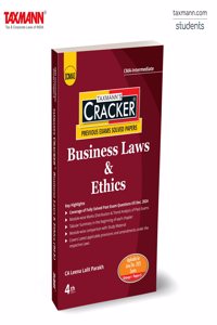 Taxmann's CRACKER for Business Laws & Ethics (Paper 5 | Law/BLE) â€“ Covering Past Exam Questions & Answers | Summaries | Amended & Updated | CMA Intermediate | New Syllabus | June/Dec. 2025 Exams