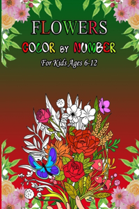 Flowers Color by number for kids ages 6-12