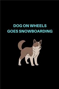 Dog on Wheels Goes Snowboarding