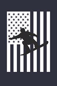American Flag Snowboarding Notebook - USA Flag Snowboarding Journal - Fourth of July Gift for Snowboarder