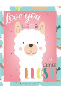 Love You Llama Llost 2020 Calendar