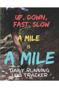 Up Down Fast Slow A Mile Is A Mile Daily Running Log Tracker