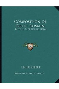 Composition De Droit Romain
