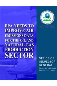 EPA Needs to Improve Air Emissions Data for the Oil and Natural Gas Production Sector