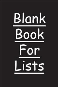 Blank Book For Lists