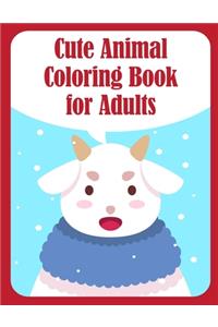 Cute Animal Coloring Book for Adults