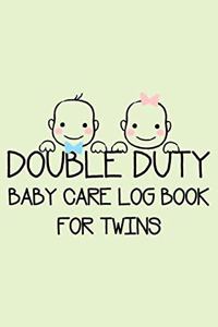 Double Duty Baby Care Logbook For Twins