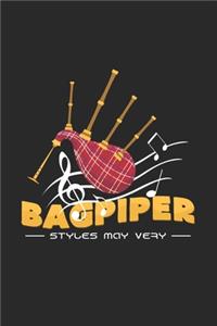 Bagpiper: 6x9 Bagpipe - dotgrid - dot grid paper - notebook - notes