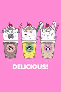 Super Cute Kawaii Delicious Rabbit Dog Cat Coffee Drink Notebook
