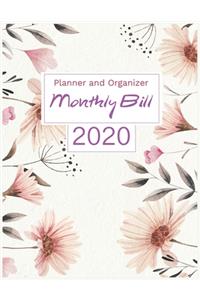 2020 Monthly Bill Planner and Organizer