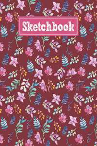 Sketchbook: 8.5 x 11 Notebook for Creative Drawing and Sketching Activities with Unique Floral Themed Cover Design