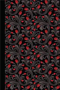 Sketchbook: Flowers and Buds (Gothic Red and Black) 6x9 - Blank Journal with No Lines - Journal Notebook with Unlined Pages for Drawing and Writing on Blank Paper