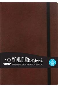 Monsieur Notebook Leather Journal - Brown Plain Medium A5