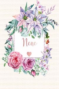 Nene: Floral Personalized Lined Journal with Inspirational Quotes