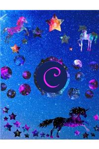 Starry Unicorns Notebook Monogram Series C