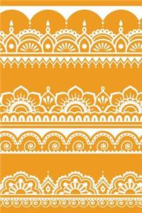Indian Design Notebook: Orange: Notebook 6 X 9: Notebook 250 Pages