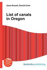 List of Canals in Oregon