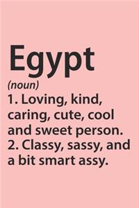 Egypt Definition Personalized Name Funny Notebook Gift, notebook for writing, Personalized Name Gift Idea Notebook