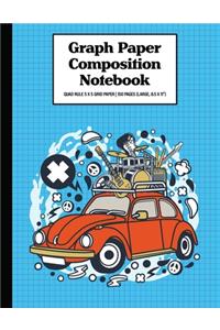 Graph Paper Composition Notebook Quad Rule 5x5 Grid Paper - 150 Sheets (Large, 8.5 x 11