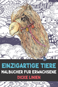 Malbücher für Erwachsene - Dicke Linien - Einzigartige Tiere