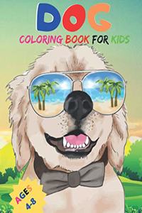 Dog Coloring Book For Kids Ages 4-8