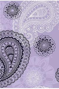 Small Hardbound Notebook - Violet Paisley
