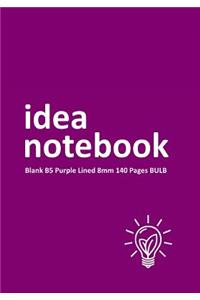 Idea Notebook Blank B5 Purple Lined 8mm 140 Pages BULB
