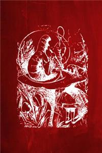 Alice in Wonderland Chalkboard Journal - Alice and The Caterpillar (Red)