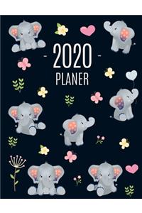 Elefant Planer 2020: Monatsplaner 2020 mit Wochenübersicht - Raum für Notizen - Januar - Dezember 2020 Agenda - Ideal für die Schule, Studium und das Büro