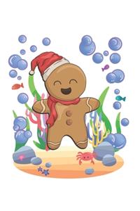 Christmas Gingerbread Man Underwater Notebook