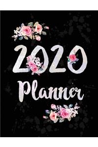 2020 Planner Weekly Monthly Flowers White