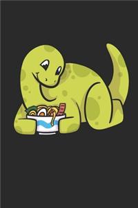 Kawaii Dinosaur eating Ramen Noodles