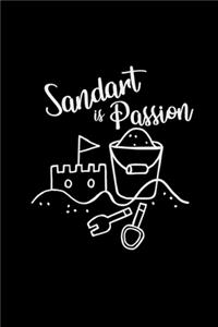 Sandart is my passion: 6x9 sandcastle - lined - ruled paper - notebook - notes