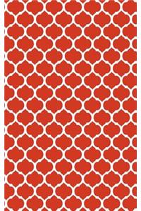 Moroccan Trellis - Red 101 - Lined Notebook With Margins 5x8