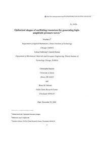 Optimized Shapes of Ocsillating Resonators for Generating High-Amplitude Pressure Waves