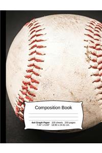 Baseball Composition Notebook, Graph Paper