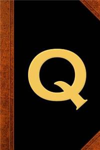 Monogram Q Personalized 2019 Daily Planner Monogram Q Vintage Style 384 Pages