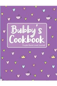Bubby's Cookbook Purple Blank Lined Journal