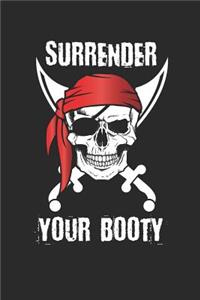 Pirate Skull Surrender Your Booty Notebook