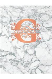 Gianna: Personalized Sketchbook 8.5 X 11. Monogram Letter/Initial G Sketch Pad/Journal/Note Book. White Marble & Rose Gold Cover. Notebook, Journal, Doodle,