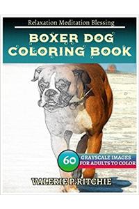 Boxer Dog Coloring Book for Adults Relaxation Meditation Blessing: Sketches Coloring Book 40 Grayscale Images