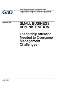 Small Business Administration, leadership attention needed to overcome management challenges: report to congressional requesters.