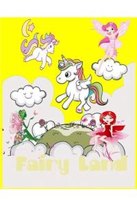 Fairy land ( Journal/notebook): Blank Lined Journal /Notebook or diary, Cute design for fairy and unicorns FAN