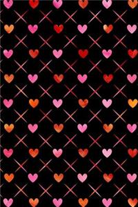 Bullet Journal Notebook Quilted Watercolor Hearts Pattern 3