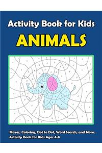 Activity Book For Kids Animals
