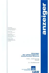 Anzeiger Der Philosophisch-Historischen Klasse 144. Jahrgang 2009 2. Halbband